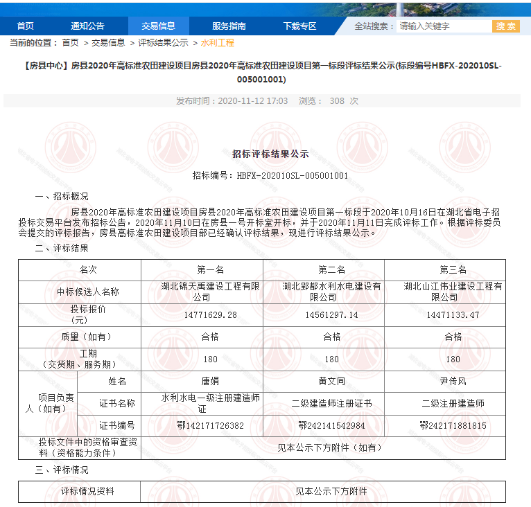 房縣2020年高標準農(nóng)田建設項目第一標段評.png