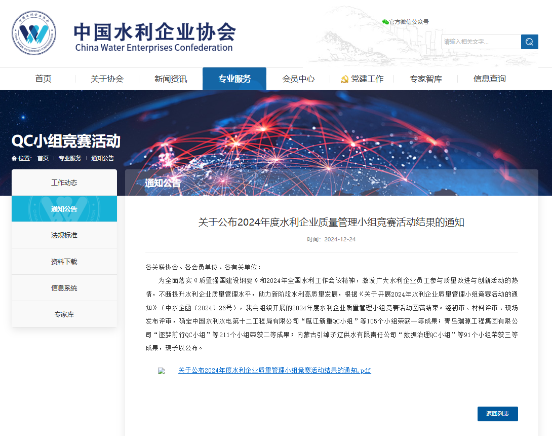 關(guān)于公布2024年度水利企業(yè)質(zhì)量管理小組競(jìng)賽活動(dòng)結(jié)果的通知.png